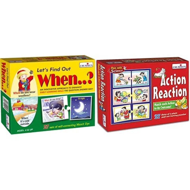 Action and Reaction Puzzle and Let's Find Out When Puzzle (Set of 2)