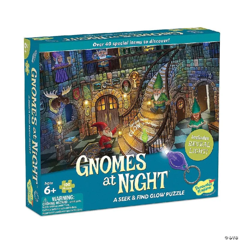 Seek and Find Glow Puzzle - Gnomes at Night