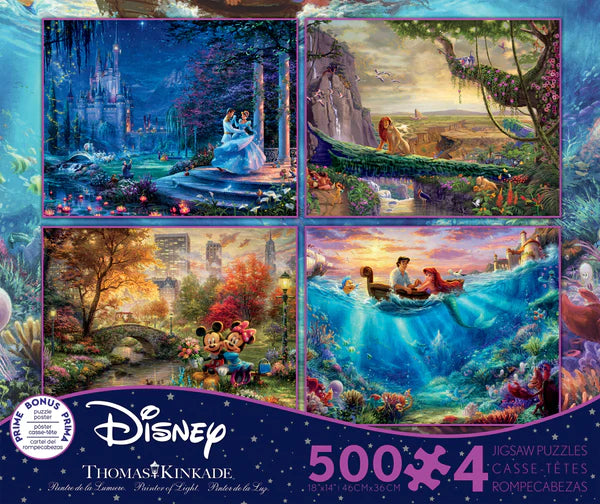 Thomas Kinkade Disney - Multipack Series x - 4 in 1 Puzzles - 4 x 500 Piece Puzzle