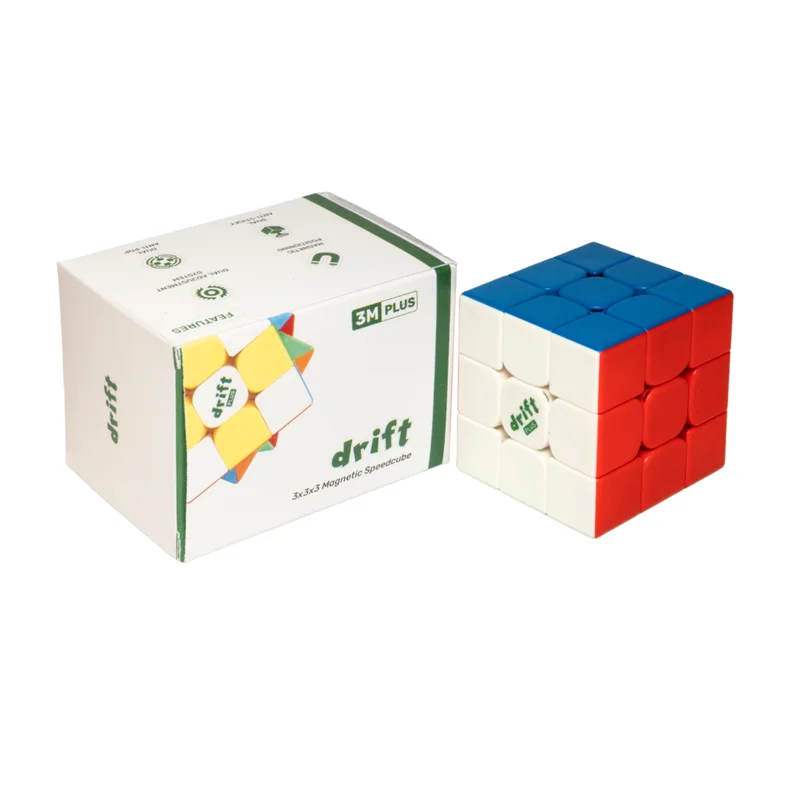 Drift 3M Plus 3x3 (Magnetic) Stickerless Cube | Stickerless Speed Cube for Kids & Adults | Features Dual Anti-Pop & Anti-Sticky Design, 9 Levels Adjustment System and 48 Magnets | Magic Speedy Stress Buster Brainstorming Puzzle (Multicolor)