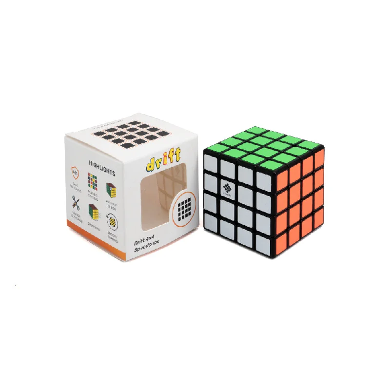 Drift 4x4 Black Speed Cube for Kids & Adults Magic Speedy Stress Buster Brainstorming Puzzle (Multicolor)