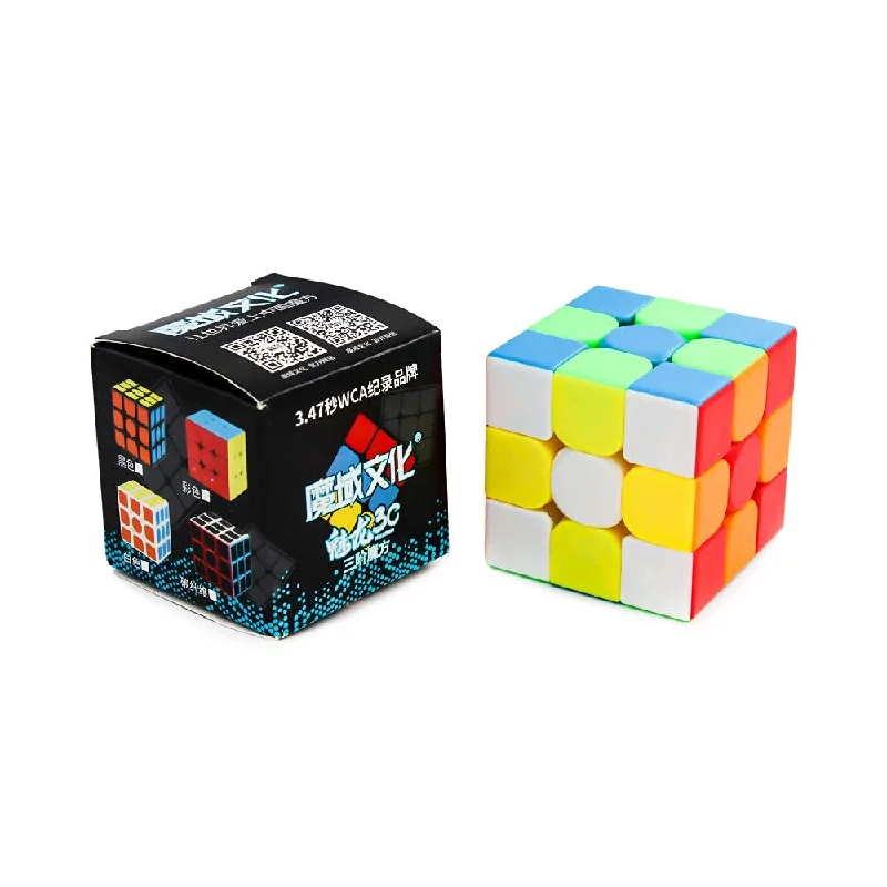 Meilong 3C 3x3 Stickerless Speed Cube Puzzle Toy for Kids & Adults Magic Speedy Stress Buster Brainstorming Puzzle Cube (Multicolor)