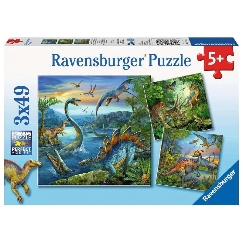 Dinosaur Fascination - 3x49 Piece Puzzles