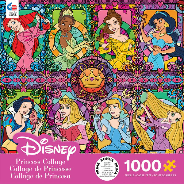 Disney Fine Art - Stained Glass Princess Collage - 1000 Piece Puzzle