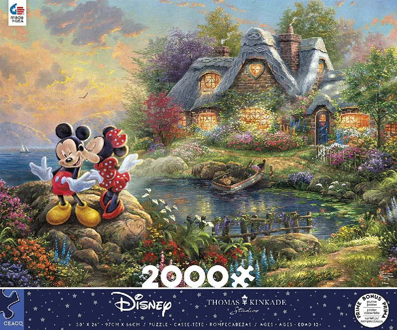 Thomas Kinkade Disney - Mickey & Minnie Sweetheart Cove - 2000 Piece Puzzle