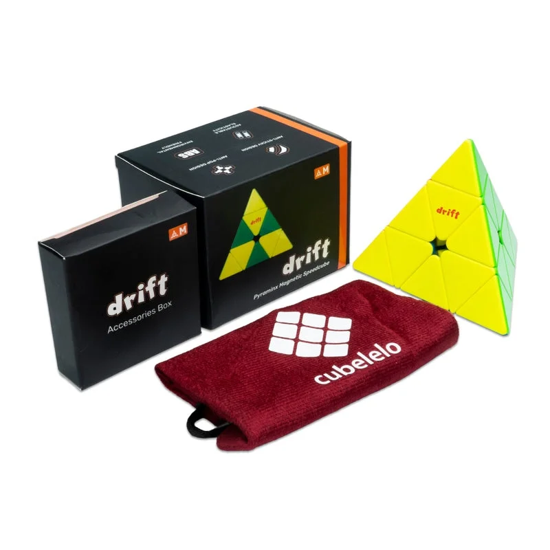 Drift Pyraminx M (Magnetic) | Stickerless Pyramid Triangle High Speed Puzzle for Kids and Adults | Magic Speedy Brainstorming Stressbuster Multicolor Cube