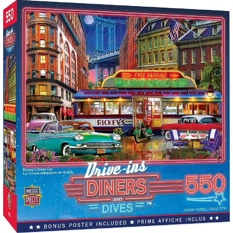 Drive-Ins, Diners, and Dives - Ricky's Diner Car - 550 Piece Puzzle