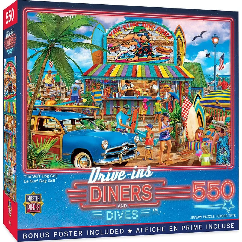 Drive-Ins, Diners, and Dives - The Surf Dog Grill - 550 Piece Puzzle