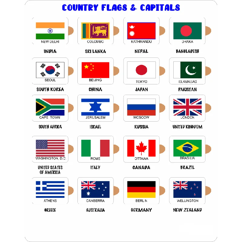 Educational Puzzle - Country Flags and Capitals