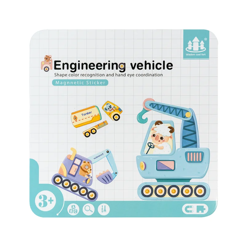 Engineering Vehicle Magnetic Sticker Puzzle