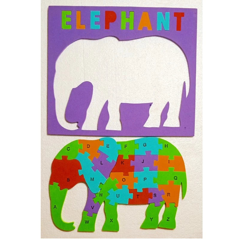 Eva Foam Elephant Jigsaw Multi-Color Puzzle (Thickness- 4mm)