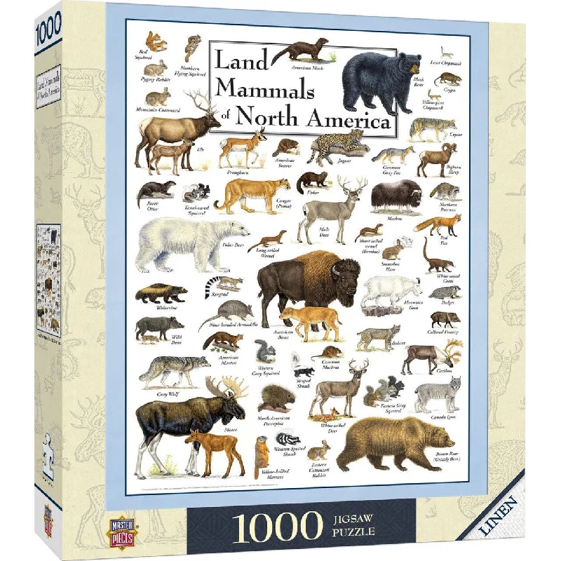 Field Guide - Land Mammals of North America - 1000 Piece Puzzle