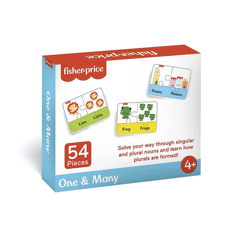 Fisher Price One & Many - 54 Pieces Singular & Plural Learning Puzzles for Kids (IC)