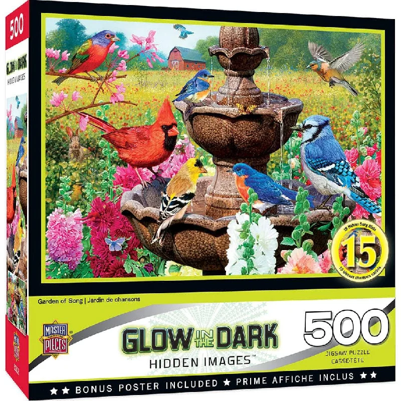 Hidden Images Glow In The Dark - Garden of Song - 500 Piece Puzzle