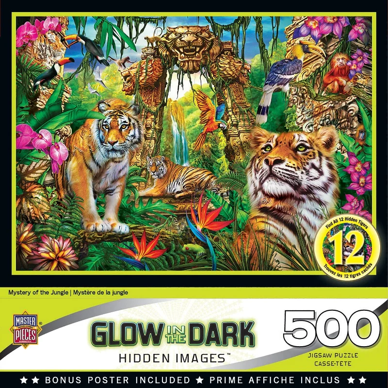 Hidden Images Glow In The Dark - Mystery of the Jungle - 500 Piece Puzzle