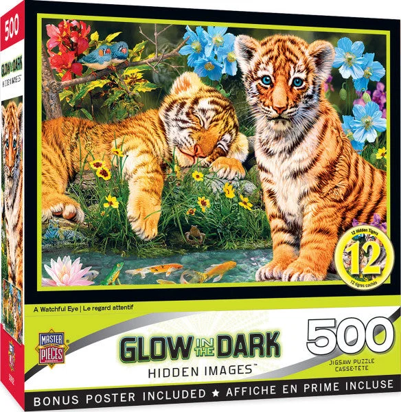 Hidden Images Glow In The Dark - Watchful Eye - 500 Piece Puzzle