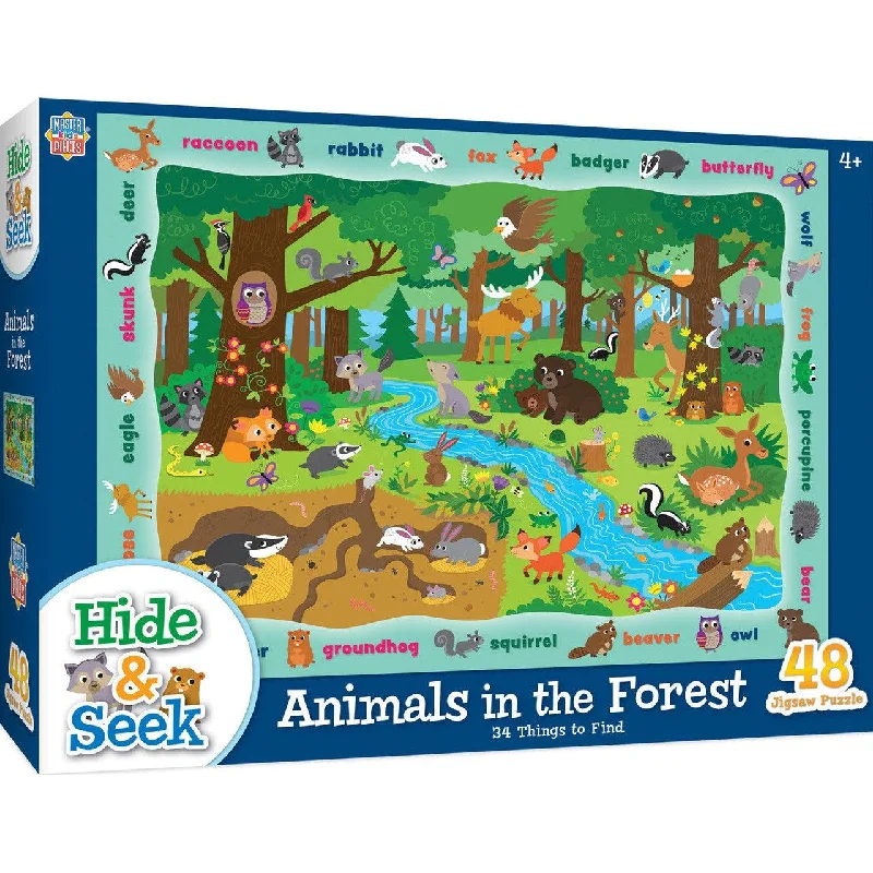 Hide & Seek - Animals in the Forest - 48pc Puzzle