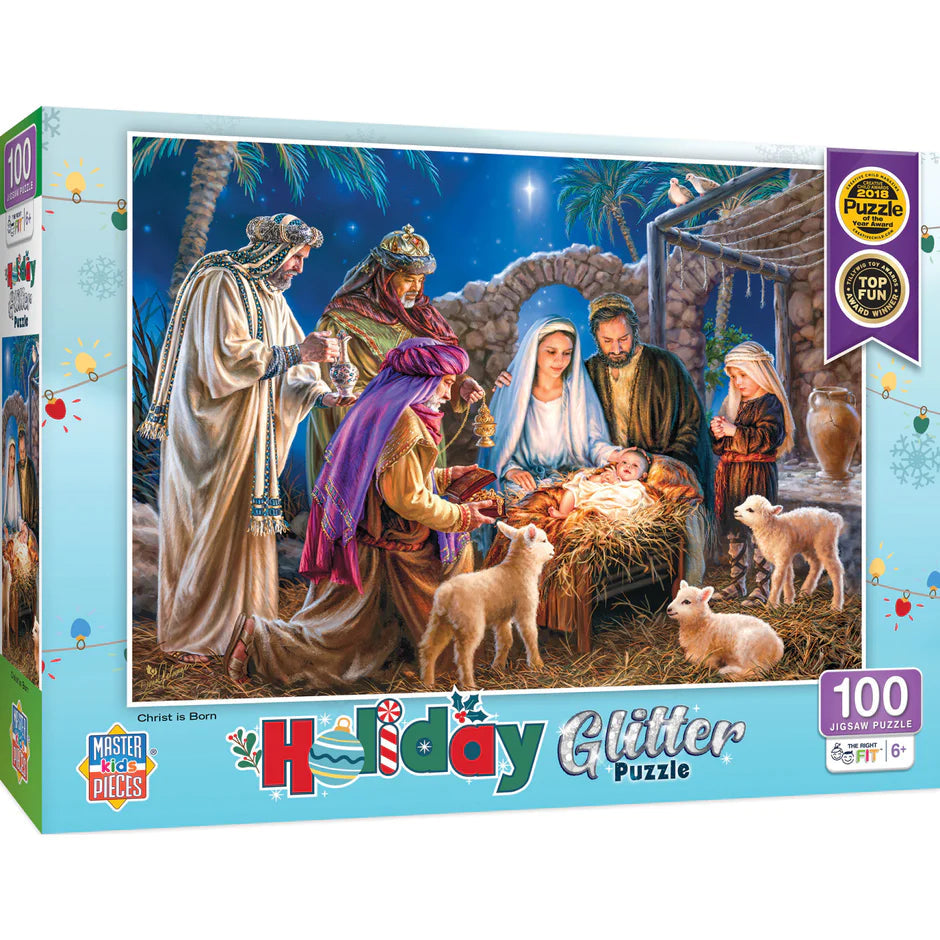 Holiday - Christ is Born - 100 Piece Glitter Puzzle