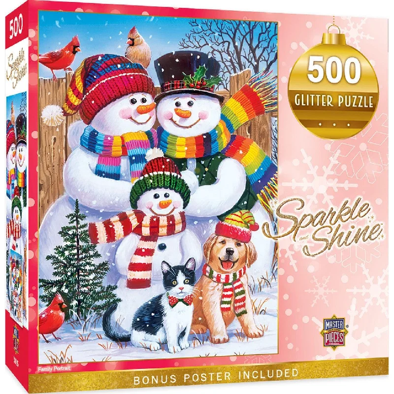 Holiday - Family Portrait - 500 Piece Glitter Puzzle