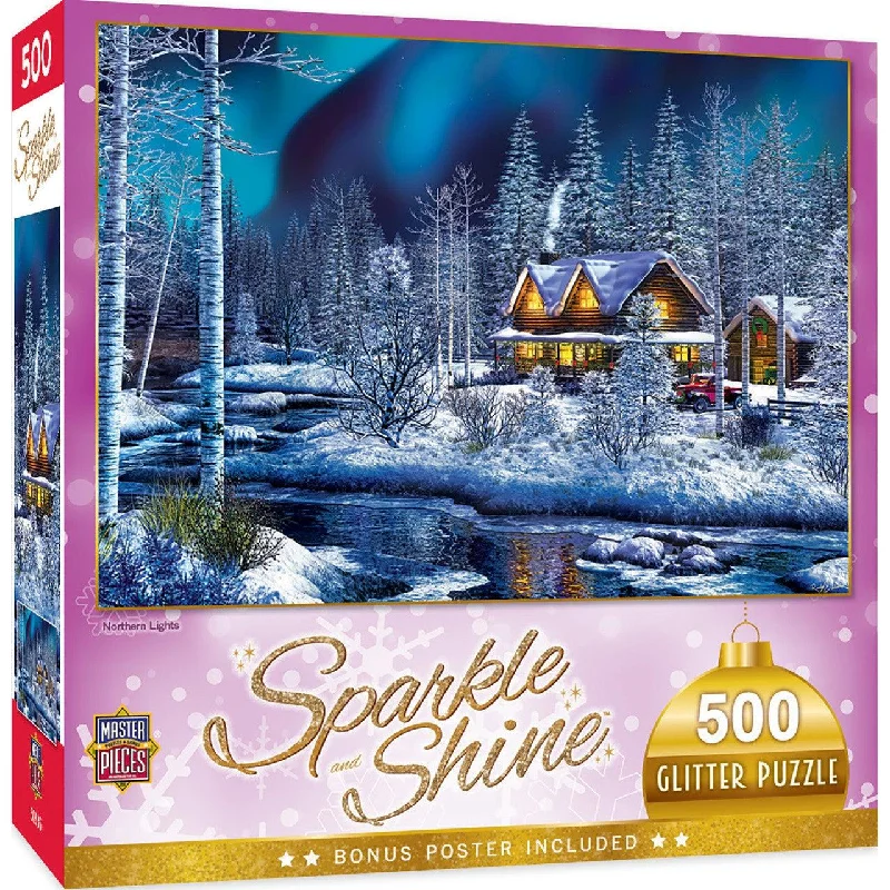 Holiday - Northern Lights - 500 Piece Glitter Puzzle