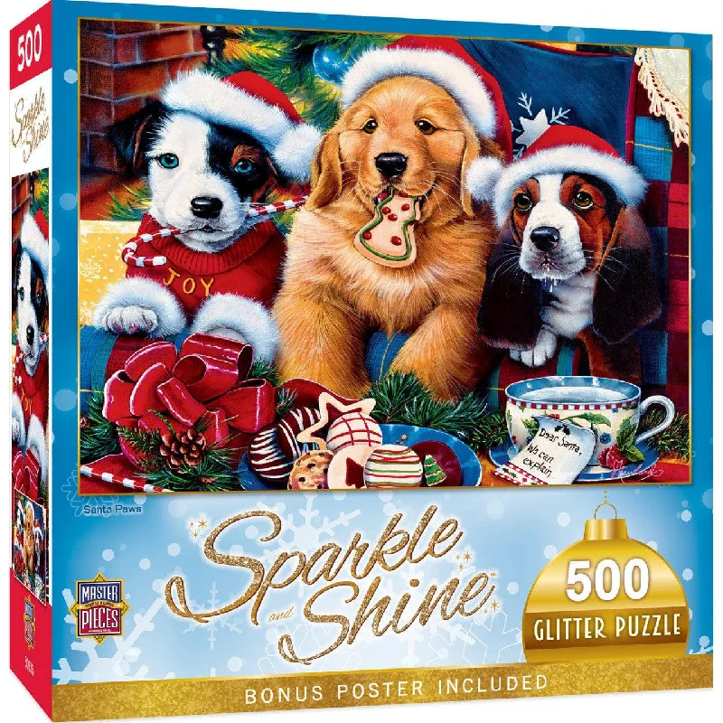 Holiday - Santa Paws - 500 Piece Glitter Puzzle