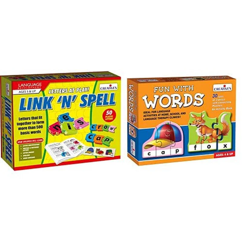 Link N Spell Puzzle and Fun with Words Puzzle (Set of 2)