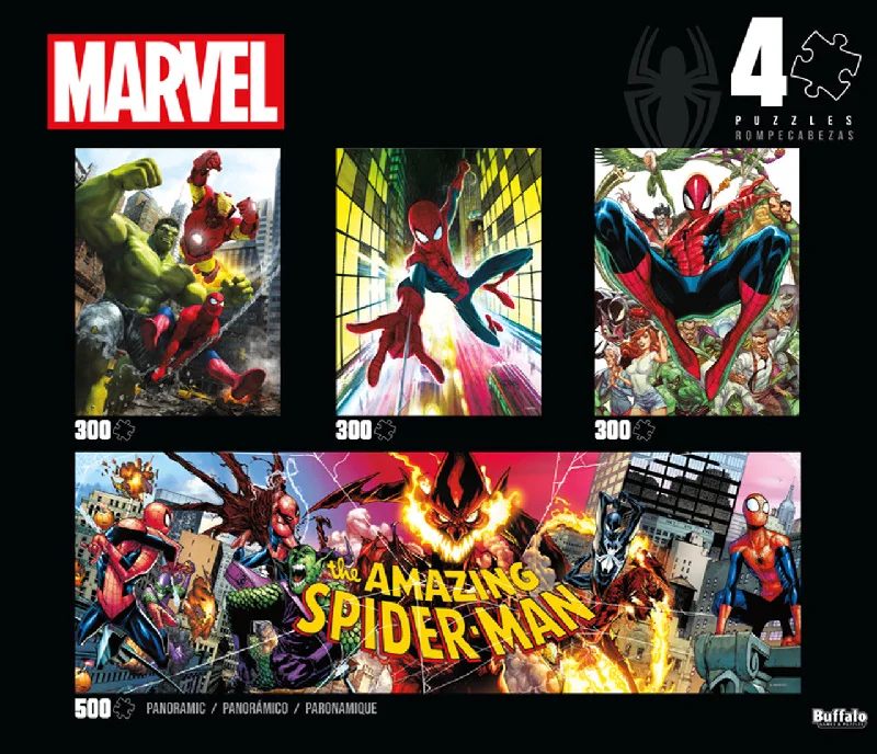 Marvel: The Amazing Spider-Man: 4 X 1 Multipack - 300 & 500 Piece Puzzles