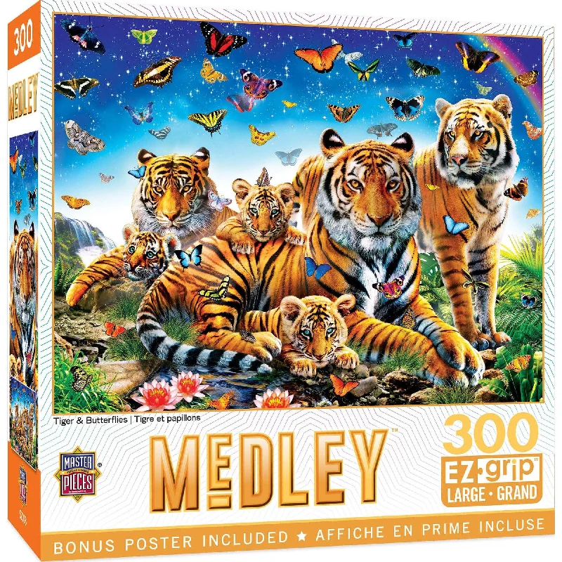 Medley - Tiger & Butterflies - 300 Piece EzGrip Puzzle