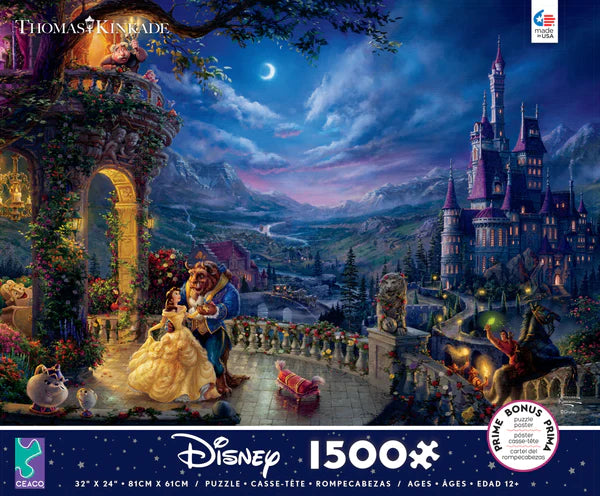 Thomas Kinkade Disney - Beauty and the Beast Dancing in the Moonlight - 1500 Piece Puzzle