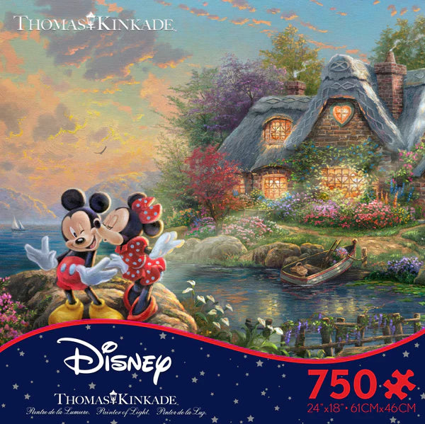 Thomas Kinkade Disney - Mickey & Minnie: Sweetheart Cove - 750 Piece Puzzle